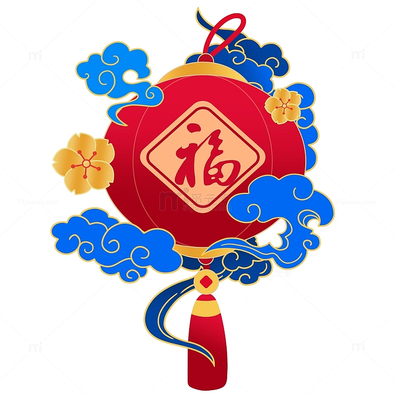 中国风配色福字灯笼设计