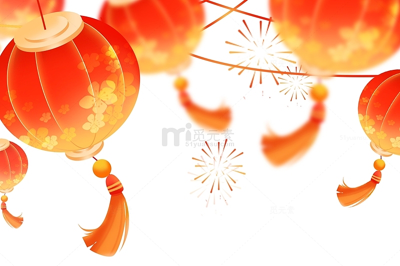 中国风国潮新年花纹春节喜庆装饰大红灯笼