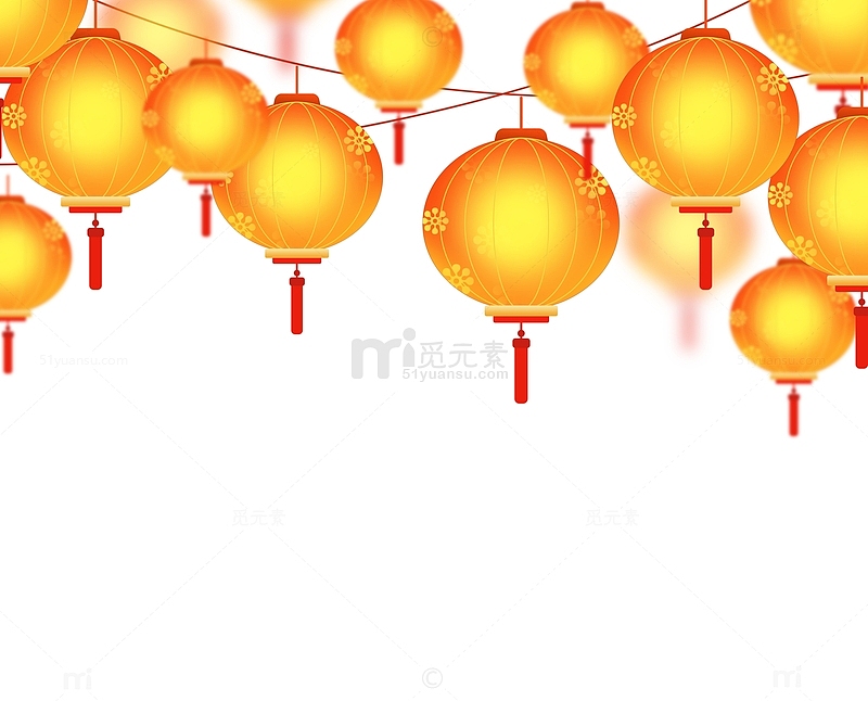 金黄色喜庆中国风新春挂灯笼装饰背景