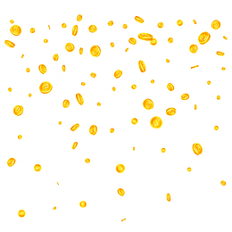 漂浮金币金钱钱财