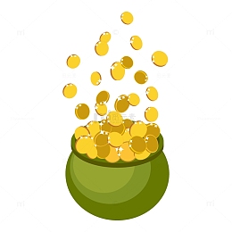 绿色福袋金币聚宝盆