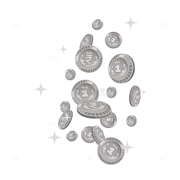 漂浮银币钱币星光