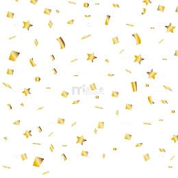 飘落的金箔纸片五角星