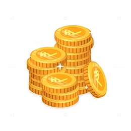 一堆摞起来的金币