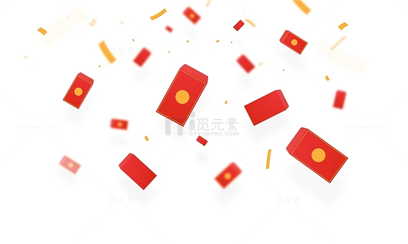 春节喜庆红包电商漂浮元素