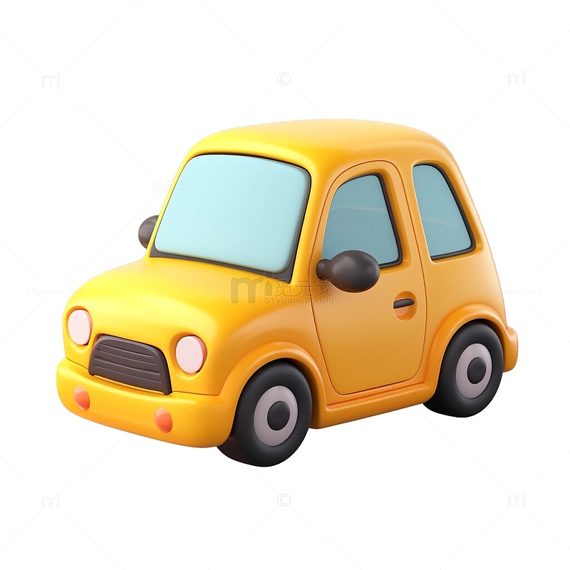 小汽车3D黄色