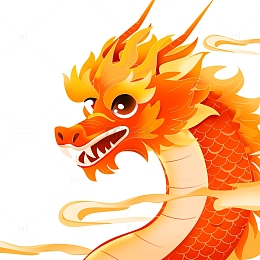 喜庆中国风龙年传统形象装饰背景插画
