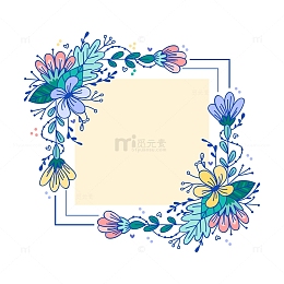 水彩花卉卡通边框