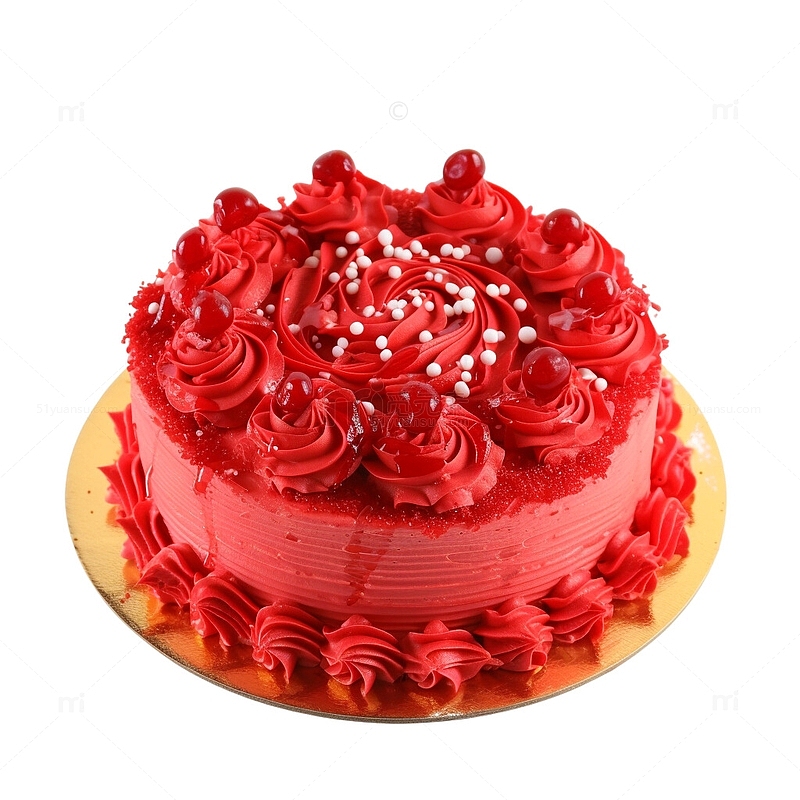 红色的樱桃蛋糕