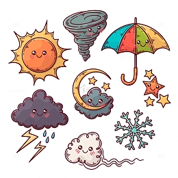 卡通天气太阳龙卷风元素