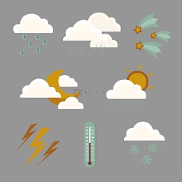 流星暴雨天气卡通元素