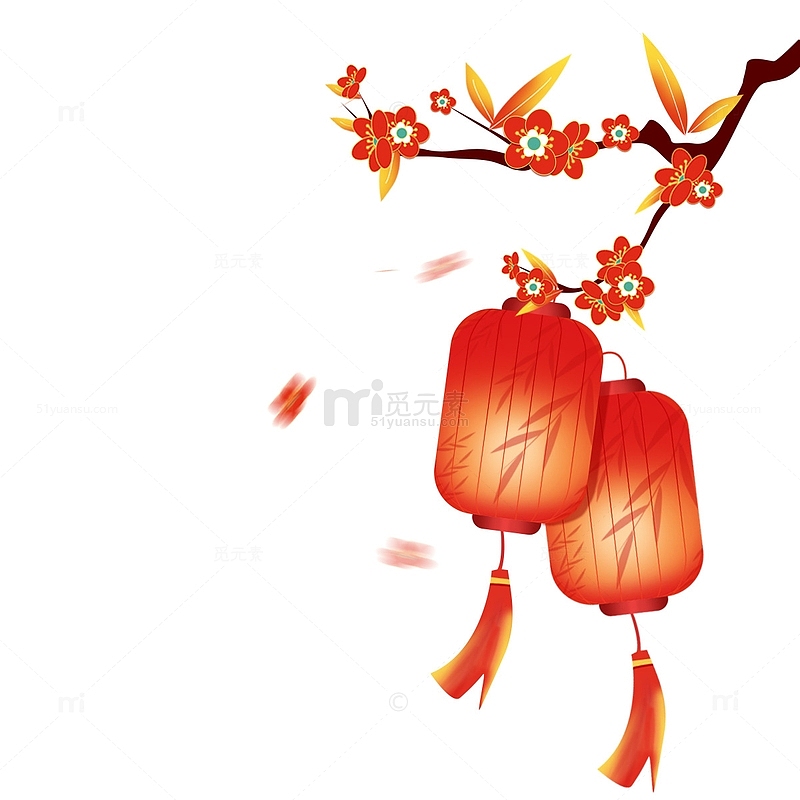红色喜庆中国风国潮灯笼装饰免抠元素