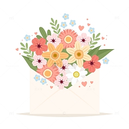 小清新信封鲜花