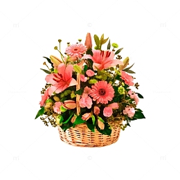 装满鲜花的花篮