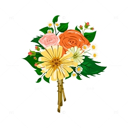 小清新玫瑰雏菊花束