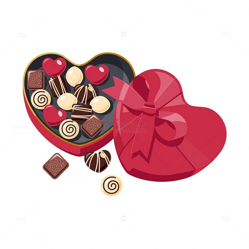 爱心巧克力红色礼盒