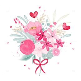 粉色唯美手捧花
