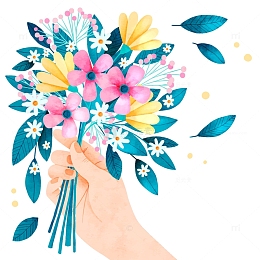 女神节手持花束