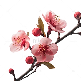 树枝植物桃花梅花开
