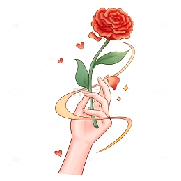 女神节手持花束