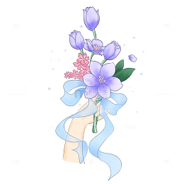 手持鲜花花束