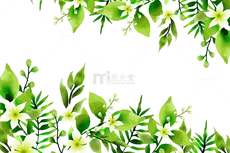 绿色清香栀子花植物装饰