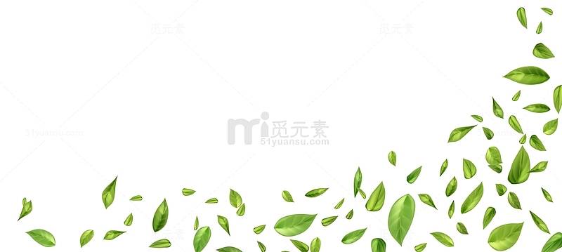 动态漂浮绿叶茶叶