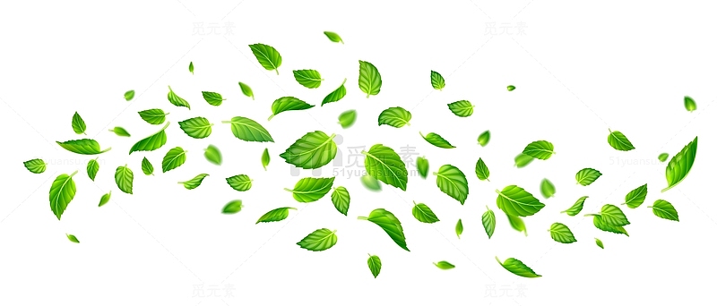绿色叶子漂浮元素