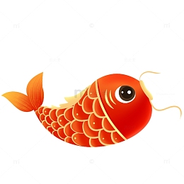 新年红色锦鲤鱼好运元素