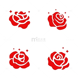 红色玫瑰鲜花图标