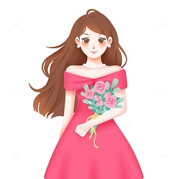 手绘女孩女性素材