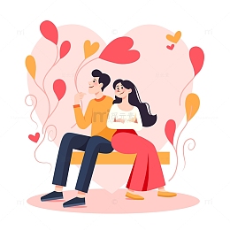 约会中的甜蜜热恋情侣