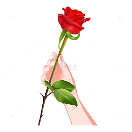 女神节女王节妇女节节日手持鲜花花朵元素