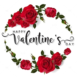 情人节红玫瑰字体元素装饰