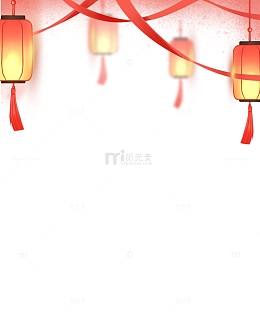 红色灯笼装饰元素