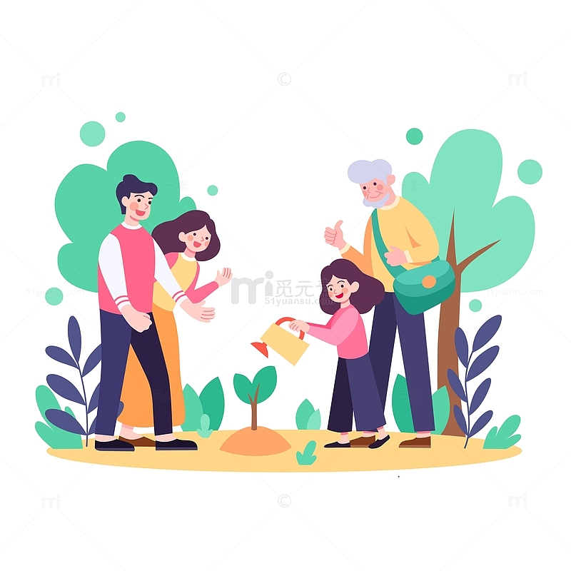 植树节种树全家亲子环保活动