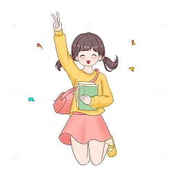 开学季跳跃人物