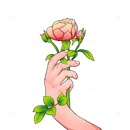 女神节手持花束花朵鲜花妇女节女王节