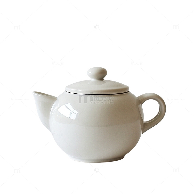白色的瓷器茶壶