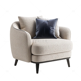 单人沙发白色布艺沙发