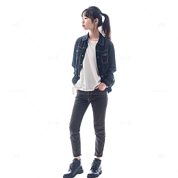 牛仔服装女生模特