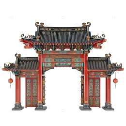 中式牌坊大门