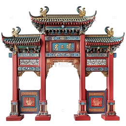 中式建筑大门牌坊