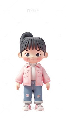 3D可爱小女孩建模元素