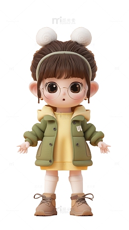 3D小女孩人物建模元素