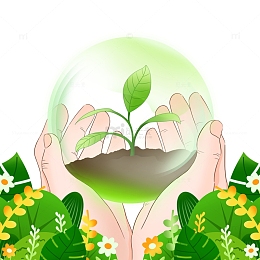 植树节创意手捧小树苗