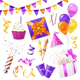 多彩生日聚会派对元素