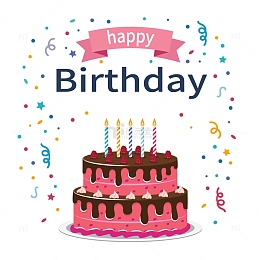 生日蛋糕彩带氛围装饰