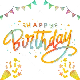 彩色儿童生日卡通元素