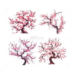 盛开的桃花树